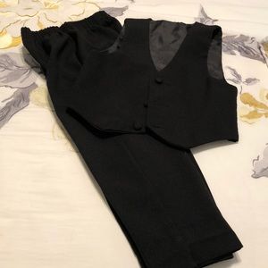 Toddler boy black vest and pant set
